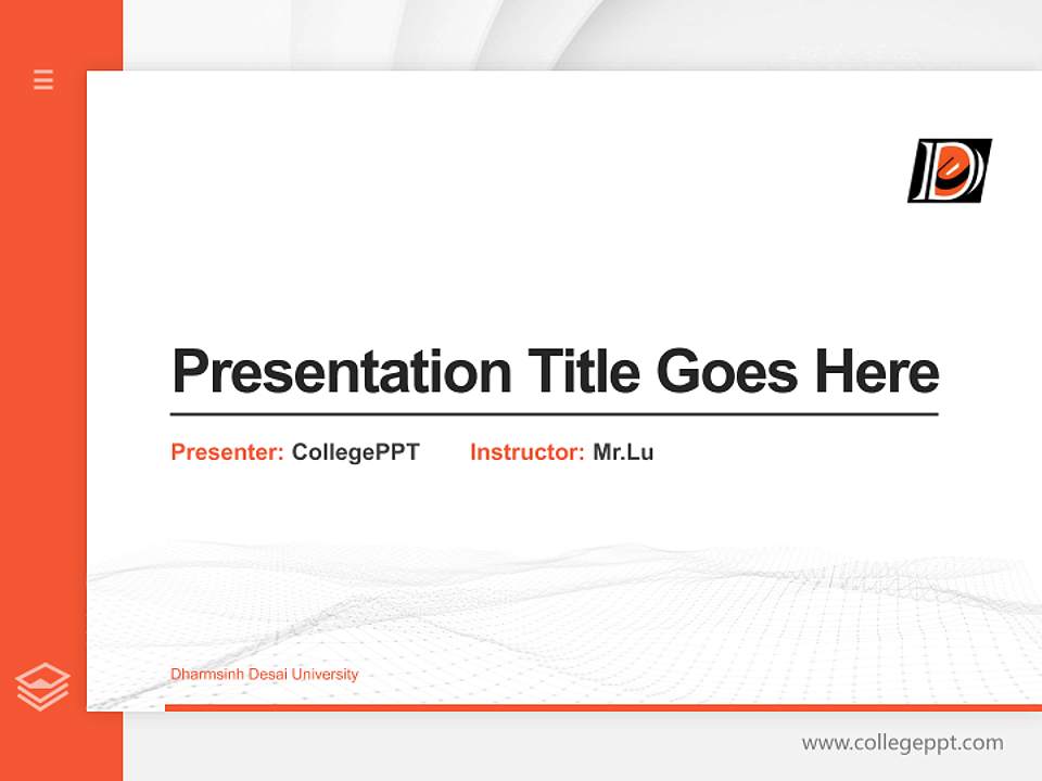 Dharmsinh Desai University Thesis Proposal/Graduation Defense PPT Template4:3 ratio PPT effect preview image5