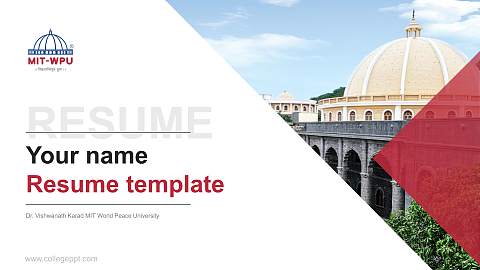 Dr. Vishwanath Karad MIT World Peace University Resume PPT Template