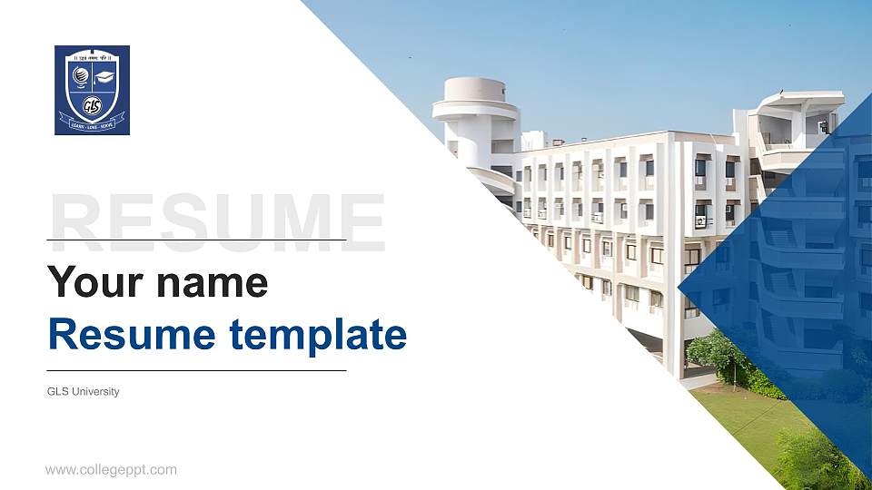 GLS University Resume PPT Template16:9 ratio PPT effect preview image