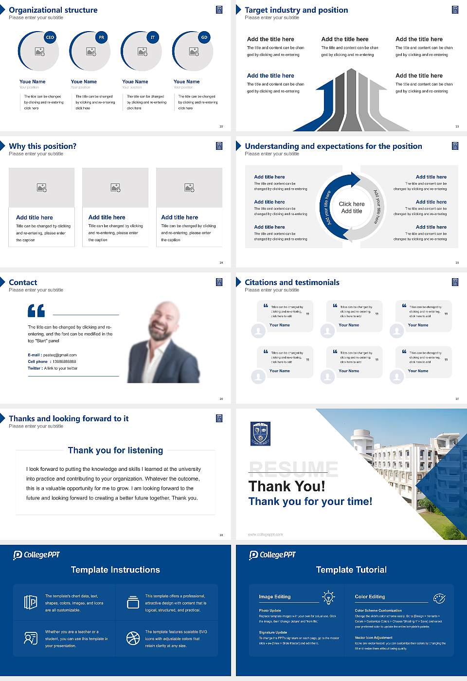 GLS University Resume PPT Template16:9 ratio PPT effect preview image4