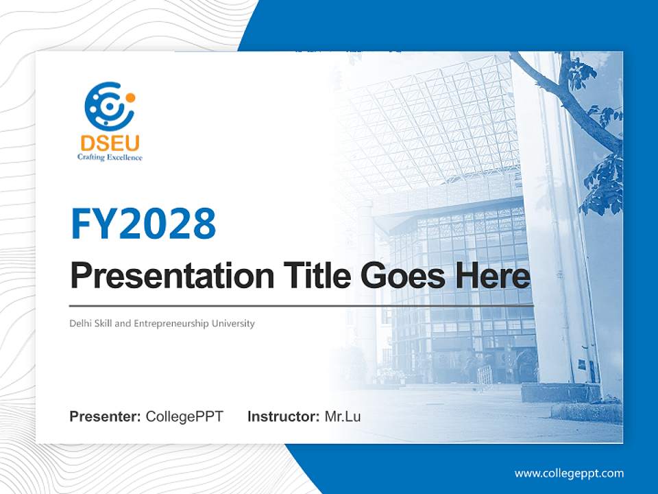 Delhi Skill and Entrepreneurship University Academic Presentation/Research Findings Report PPT Template4:3 ratio PPT effect preview image5