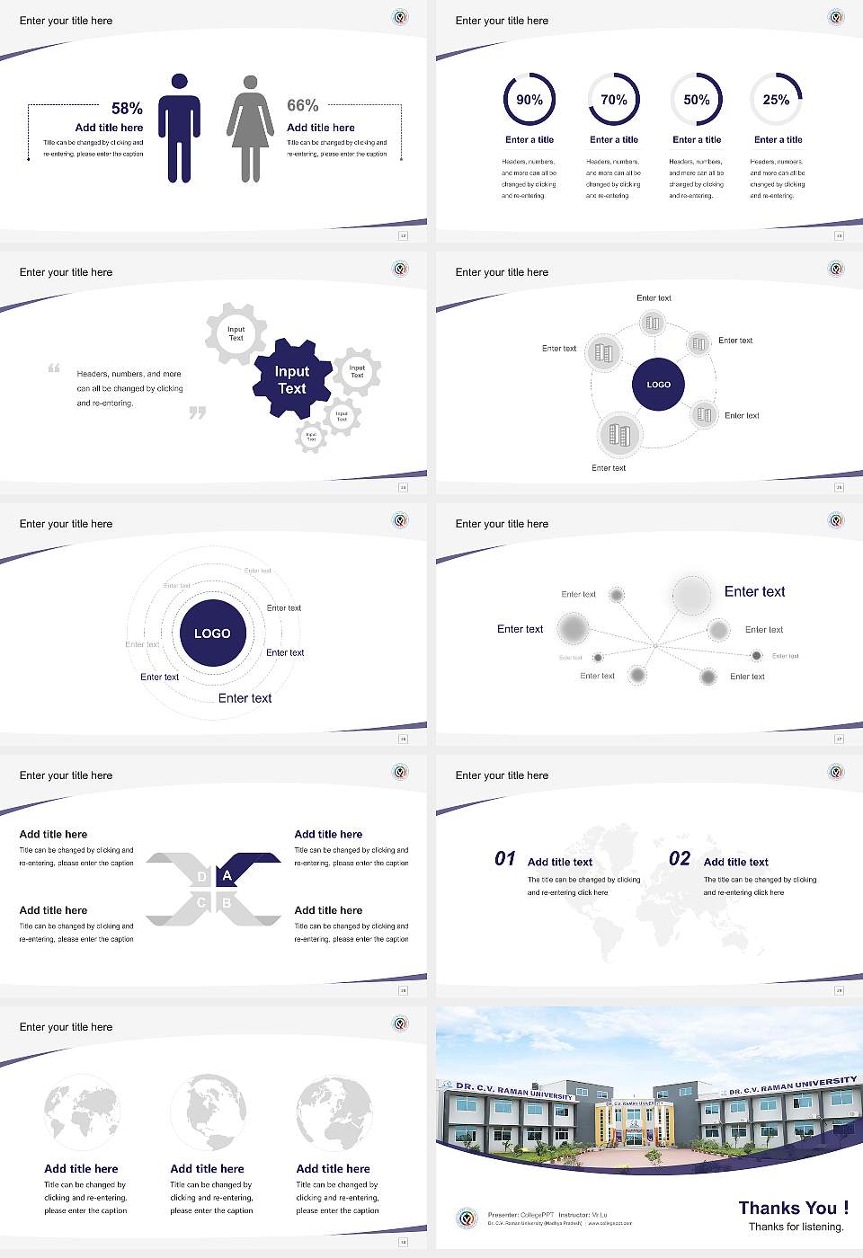Dr. C.V. Raman University (Madhya Pradesh) Course/Courseware Creation PPT Template16:9 ratio PPT effect preview image4