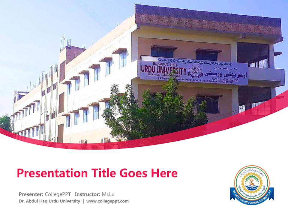 Dr. Abdul Haq Urdu University Course/Courseware Creation PPT Template4:3 ratio PPT effect preview image5