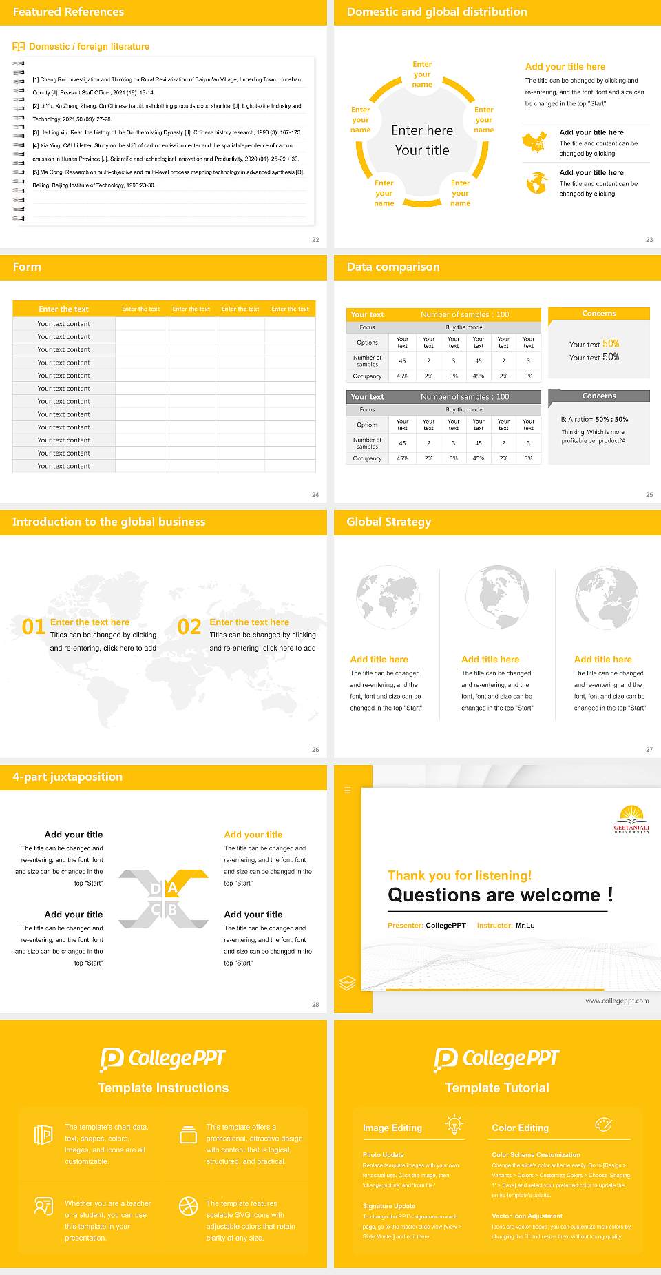 Geetanjali University Thesis Proposal/Graduation Defense PPT Template4:3 ratio PPT effect preview image4