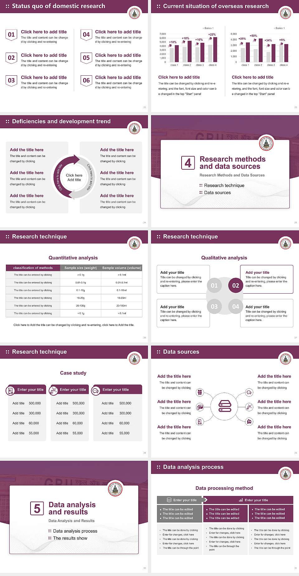 Gautam Buddha University Graduation Thesis Defense PPT Template4:3 ratio PPT effect preview image4