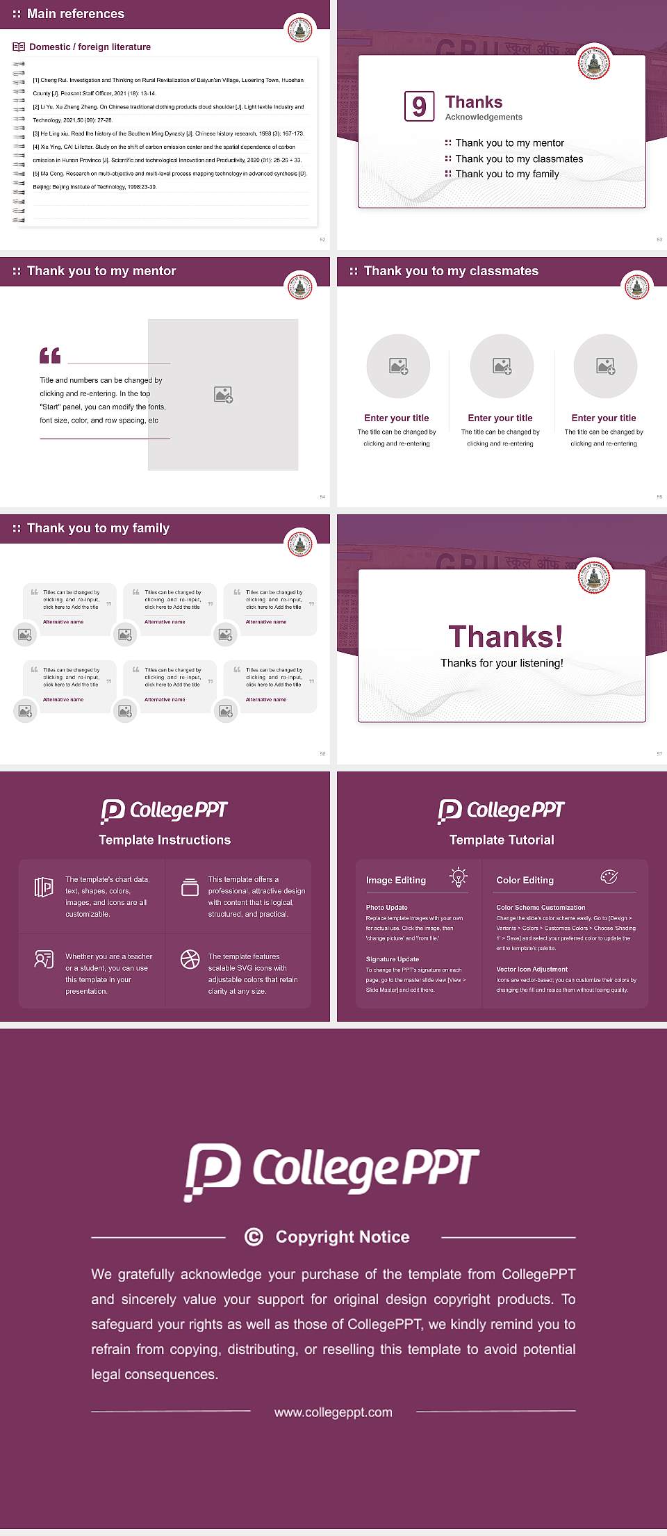 Gautam Buddha University Graduation Thesis Defense PPT Template4:3 ratio PPT effect preview image7