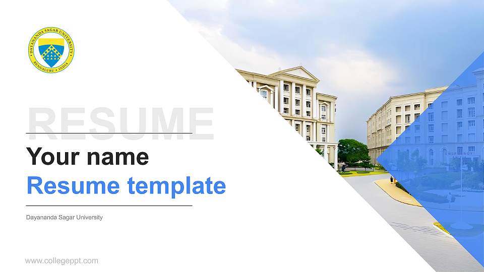 Dayananda Sagar University Resume PPT Template16:9 ratio PPT effect preview image