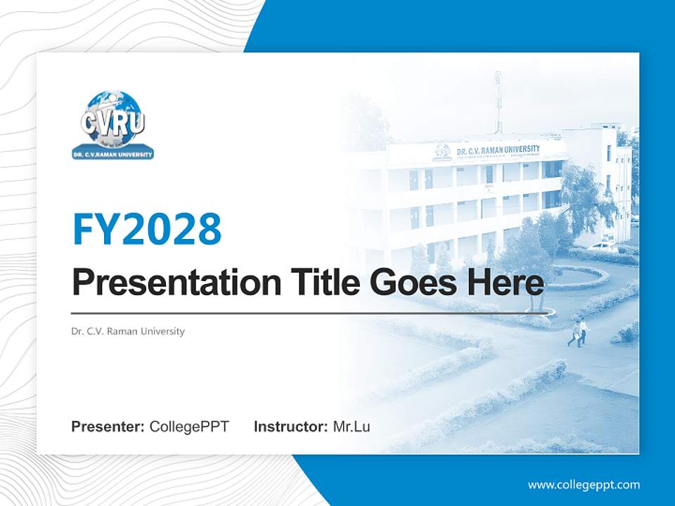 Dr. C.V. Raman University Academic Presentation/Research Findings Report PPT Template4:3 ratio PPT effect preview image5