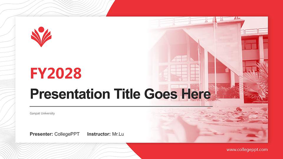 Ganpat University Academic Presentation/Research Findings Report PPT Template16:9 ratio PPT effect preview image