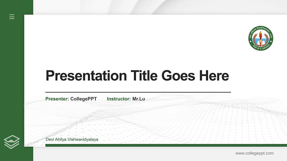 Devi Ahilya Vishwavidyalaya Thesis Proposal/Graduation Defense PPT Template16:9 ratio PPT effect preview image
