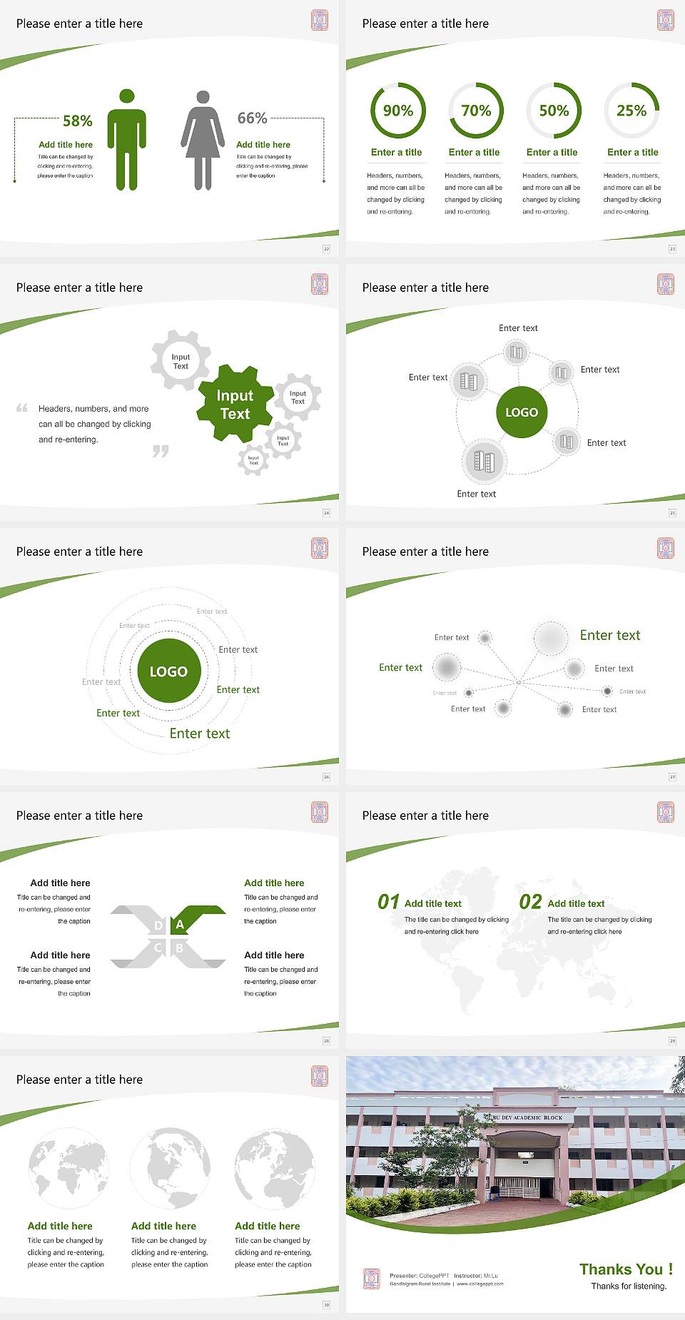 Gandhigram Rural Institute Course/Courseware Creation PPT Template4:3 ratio PPT effect preview image4