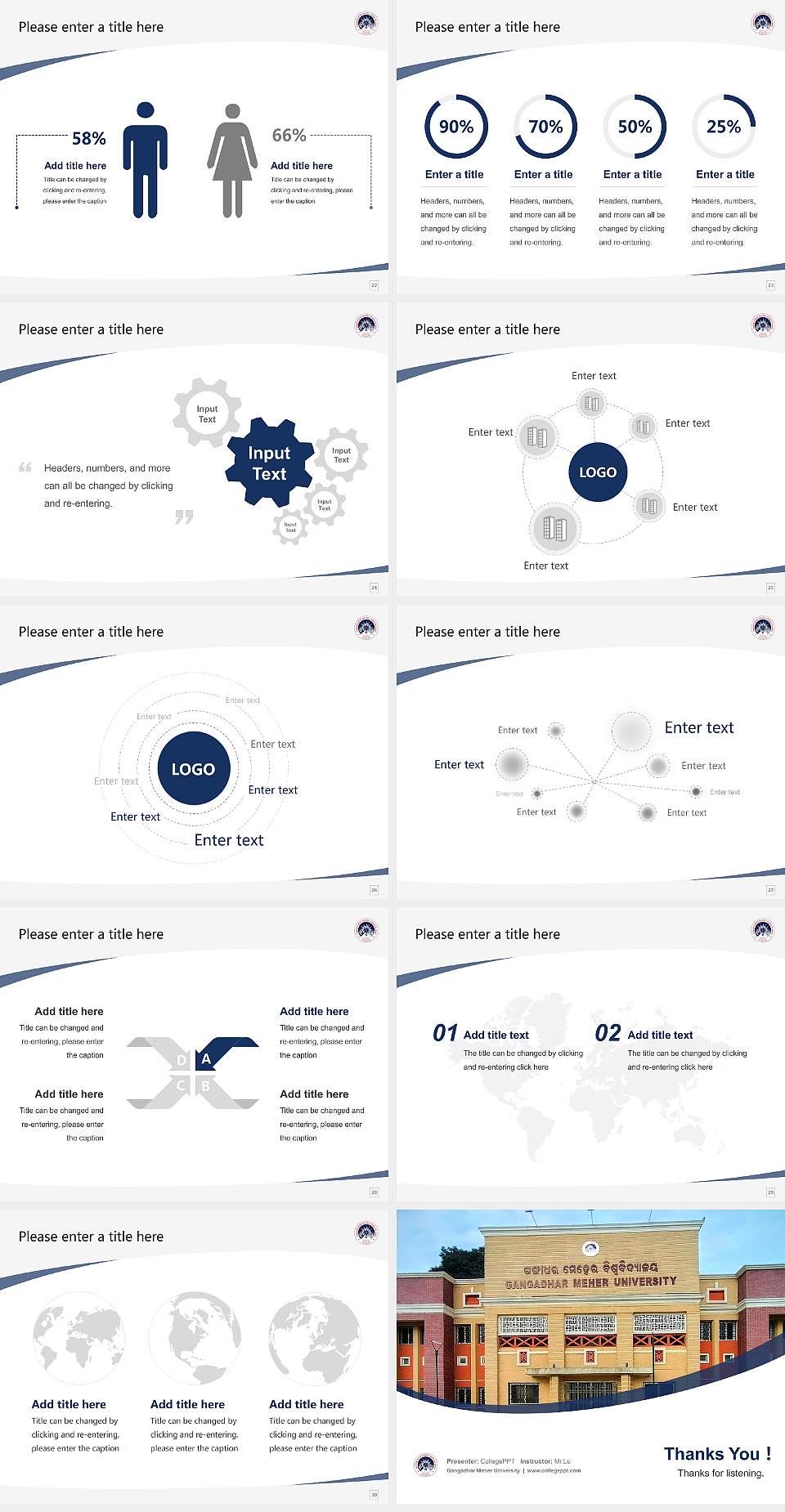 Gangadhar Meher University Course/Courseware Creation PPT Template4:3 ratio PPT effect preview image4