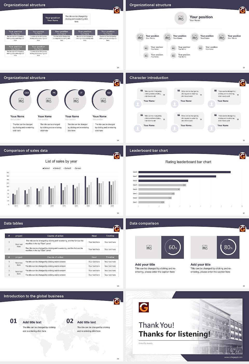 Garden City University Academic Presentation/Research Findings Report PPT Template16:9 ratio PPT effect preview image4