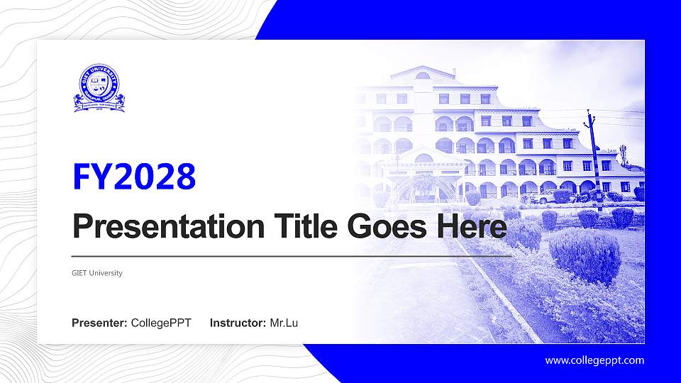 GIET University Academic Presentation/Research Findings Report PPT Template16:9 ratio PPT effect preview image