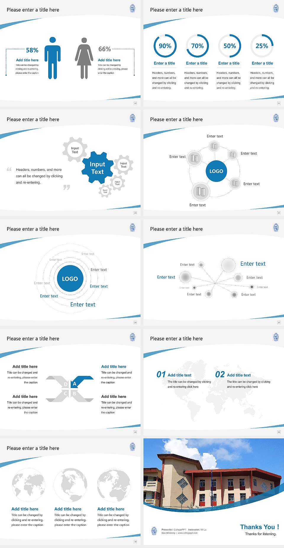 Goa University Course/Courseware Creation PPT Template4:3 ratio PPT effect preview image4