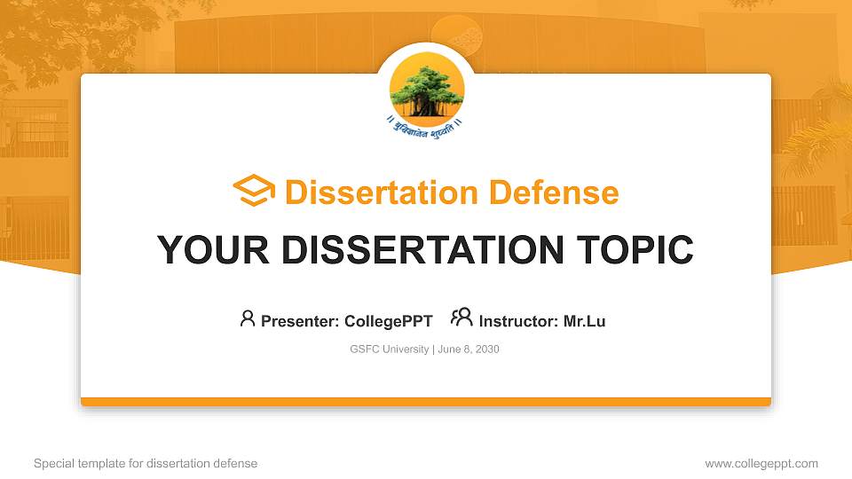 GSFC University Graduation Thesis Defense PPT Template16:9 ratio PPT effect preview image