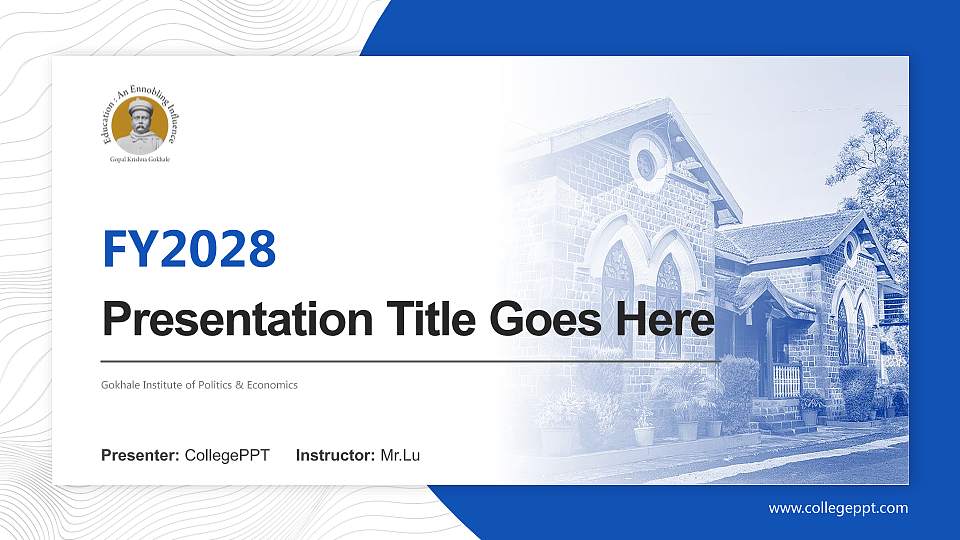 Gokhale Institute of Politics & Economics Academic Presentation/Research Findings Report PPT Template16:9 ratio PPT effect preview image
