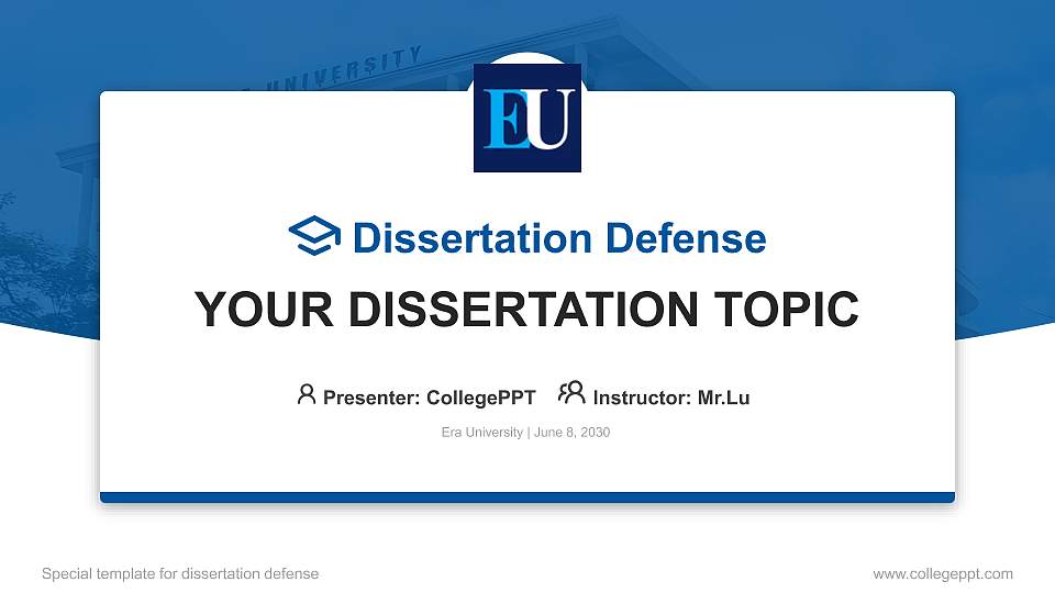 Era University Graduation Thesis Defense PPT Template16:9 ratio PPT effect preview image