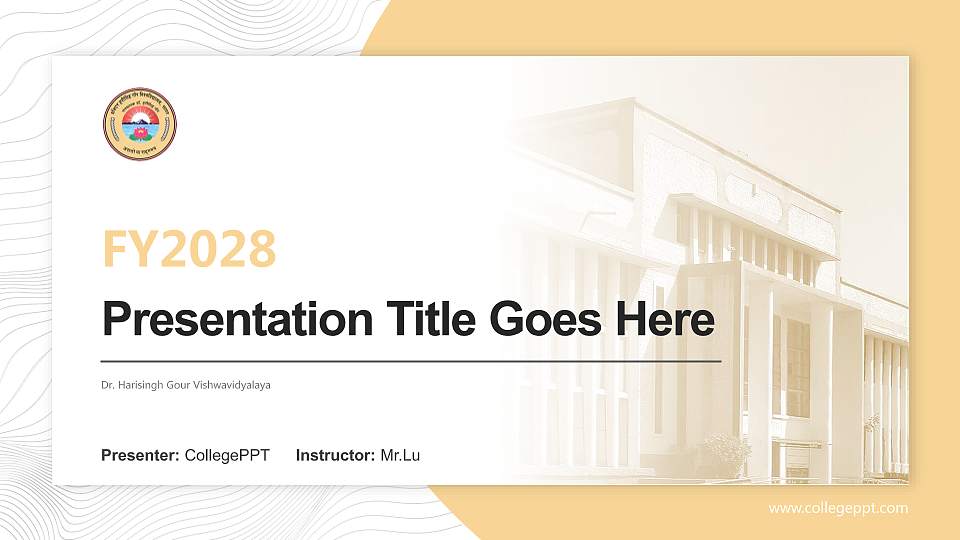 Dr. Harisingh Gour Vishwavidyalaya Academic Presentation/Research Findings Report PPT Template16:9 ratio PPT effect preview image