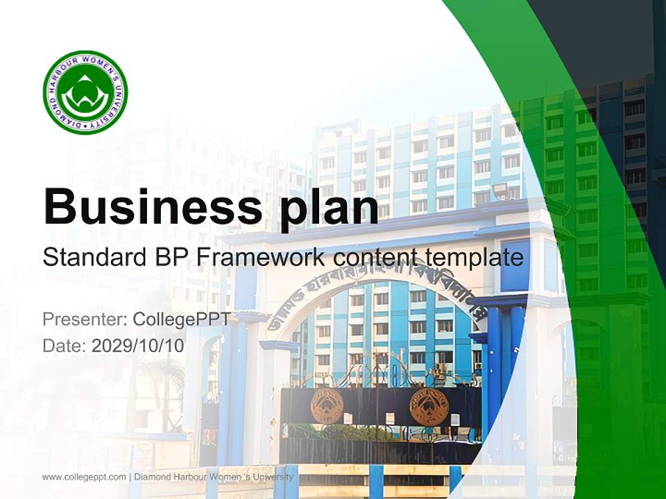 Diamond Harbour Women ‘s University Competition/Entrepreneurship Contest PPT Template4:3 ratio PPT effect preview image9