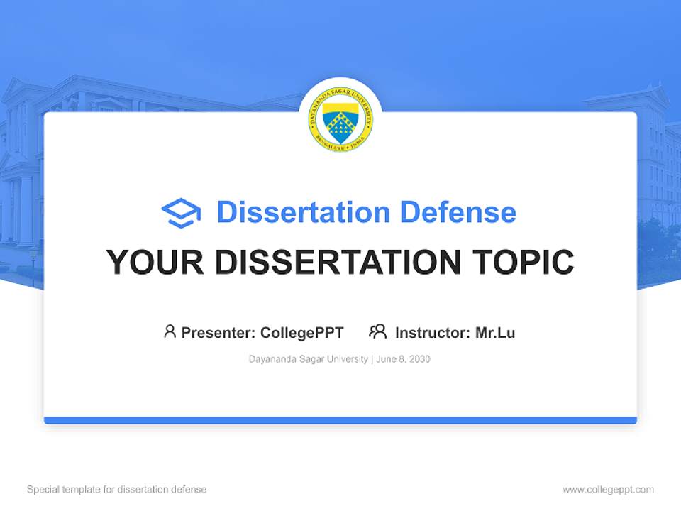 Dayananda Sagar University Graduation Thesis Defense PPT Template4:3 ratio PPT effect preview image7