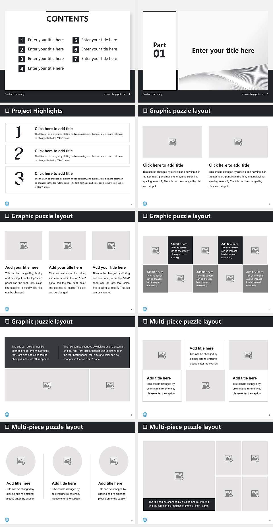 Gauhati University General Purpose PPT Template4:3 ratio PPT effect preview image2