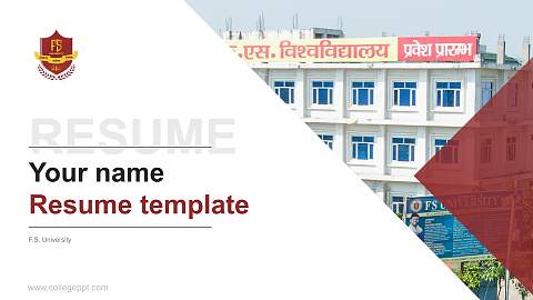 F.S. University Resume PPT Template