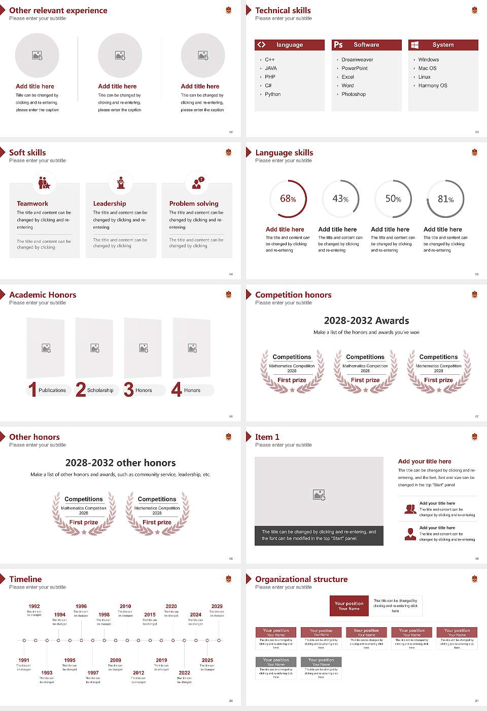 F.S. University Resume PPT Template16:9 ratio PPT effect preview image3