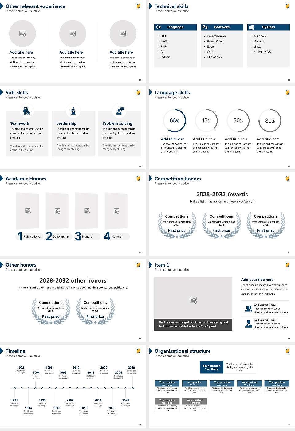Flame University Resume PPT Template16:9 ratio PPT effect preview image3