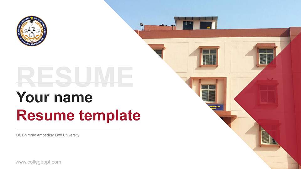 Dr. Bhimrao Ambedkar Law University Resume PPT Template16:9 ratio PPT effect preview image