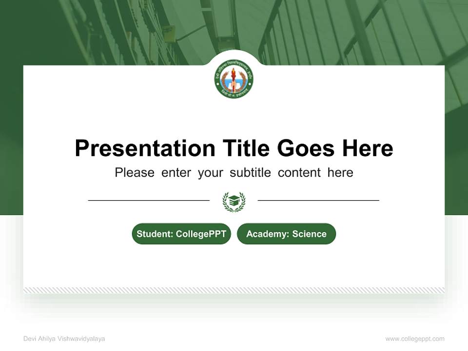 Devi Ahilya Vishwavidyalaya National Scholarship Defense PPT Template4:3 ratio PPT effect preview image4