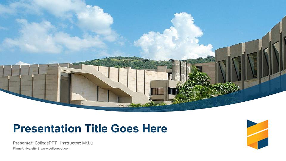 Flame University Course/Courseware Creation PPT Template16:9 ratio PPT effect preview image