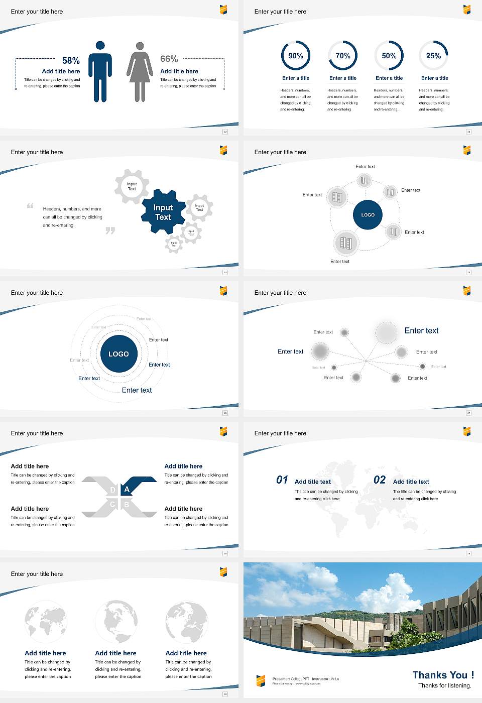 Flame University Course/Courseware Creation PPT Template16:9 ratio PPT effect preview image4