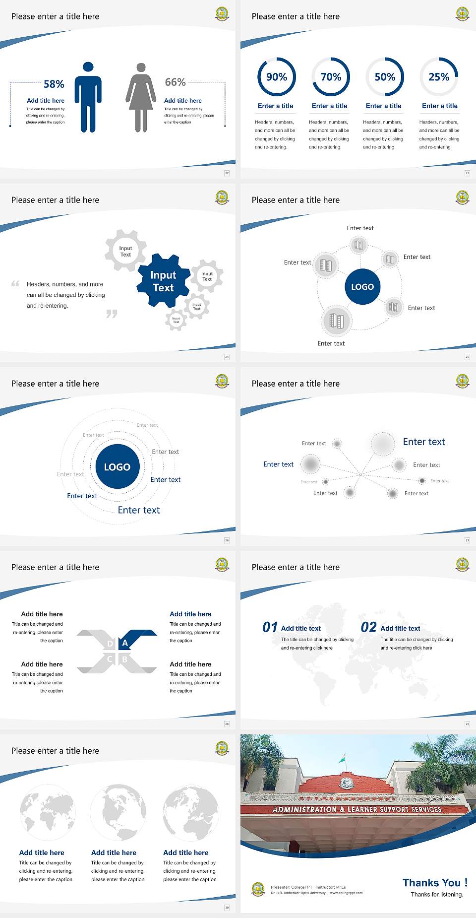 Dr. B.R. Ambedkar Open University Course/Courseware Creation PPT Template4:3 ratio PPT effect preview image4