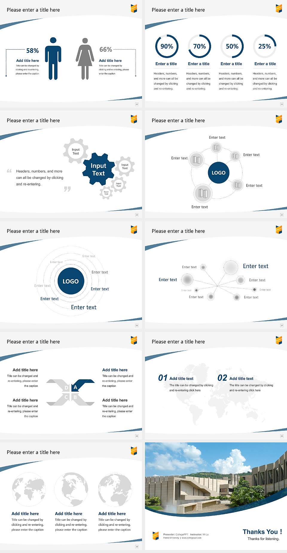 Flame University Course/Courseware Creation PPT Template4:3 ratio PPT effect preview image4