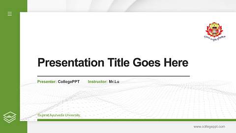 Gujarat Ayurveda University Thesis Proposal/Graduation Defense PPT Template