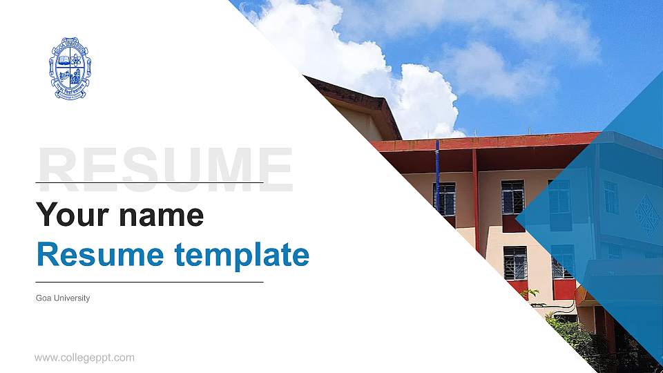 Goa University Resume PPT Template16:9 ratio PPT effect preview image