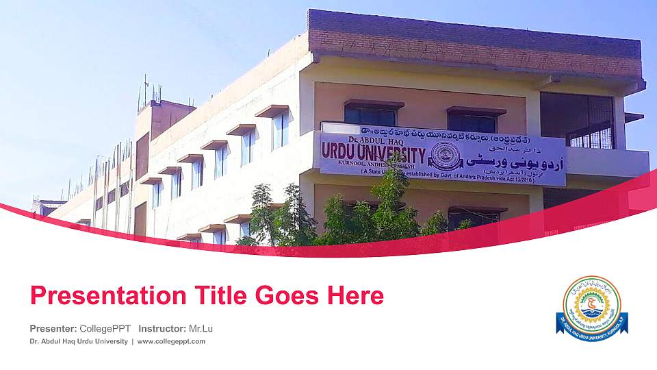 Dr. Abdul Haq Urdu University Course/Courseware Creation PPT Template16:9 ratio PPT effect preview image1