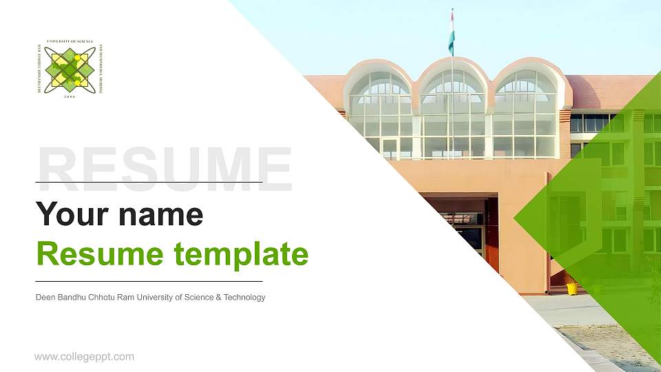 Deen Bandhu Chhotu Ram University of Science & Technology Resume PPT Template16:9 ratio PPT effect preview image