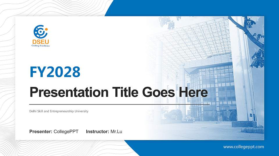 Delhi Skill and Entrepreneurship University Academic Presentation/Research Findings Report PPT Template16:9 ratio PPT effect preview image