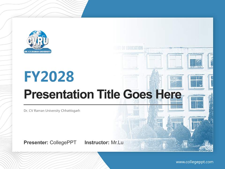Dr. CV Raman University Chhattisgarh Academic Presentation/Research Findings Report PPT Template4:3 ratio PPT effect preview image5
