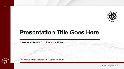 Dr. Shakuntala Misra National Rehabilitation University Thesis Proposal/Graduation Defense PPT Template