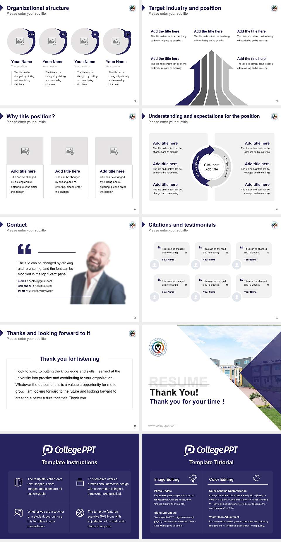 Dr. C.V. Raman University (Madhya Pradesh) Resume PPT Template4:3 ratio PPT effect preview image4