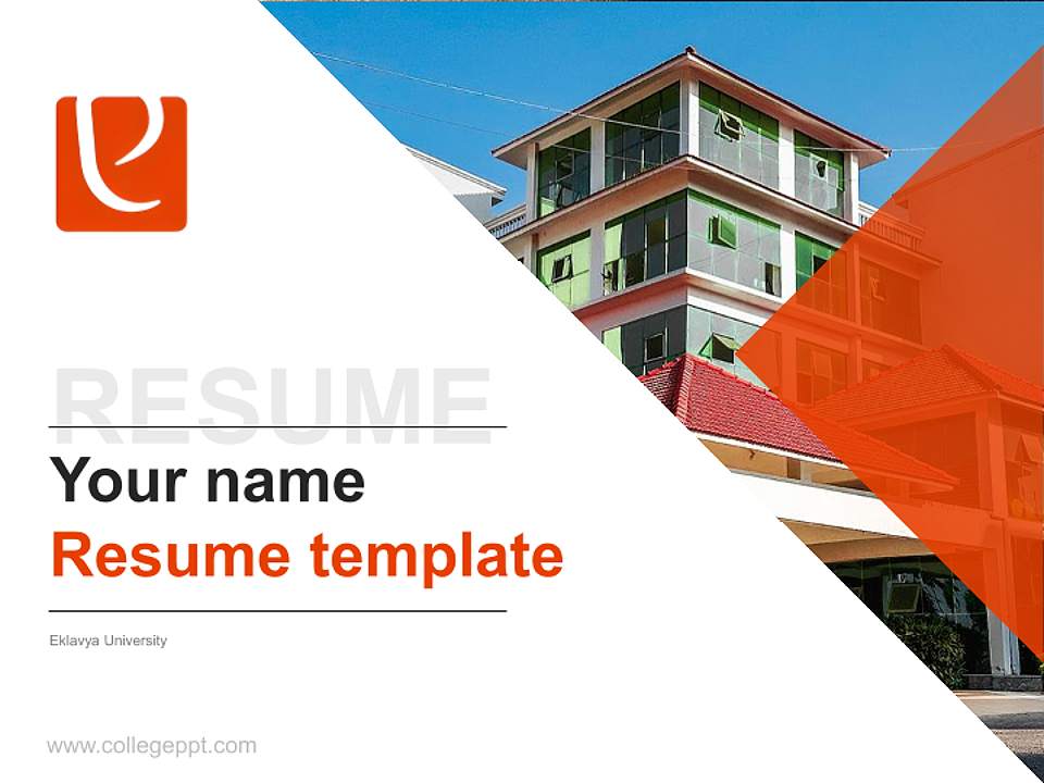 Eklavya University Resume PPT Template4:3 ratio PPT effect preview image5