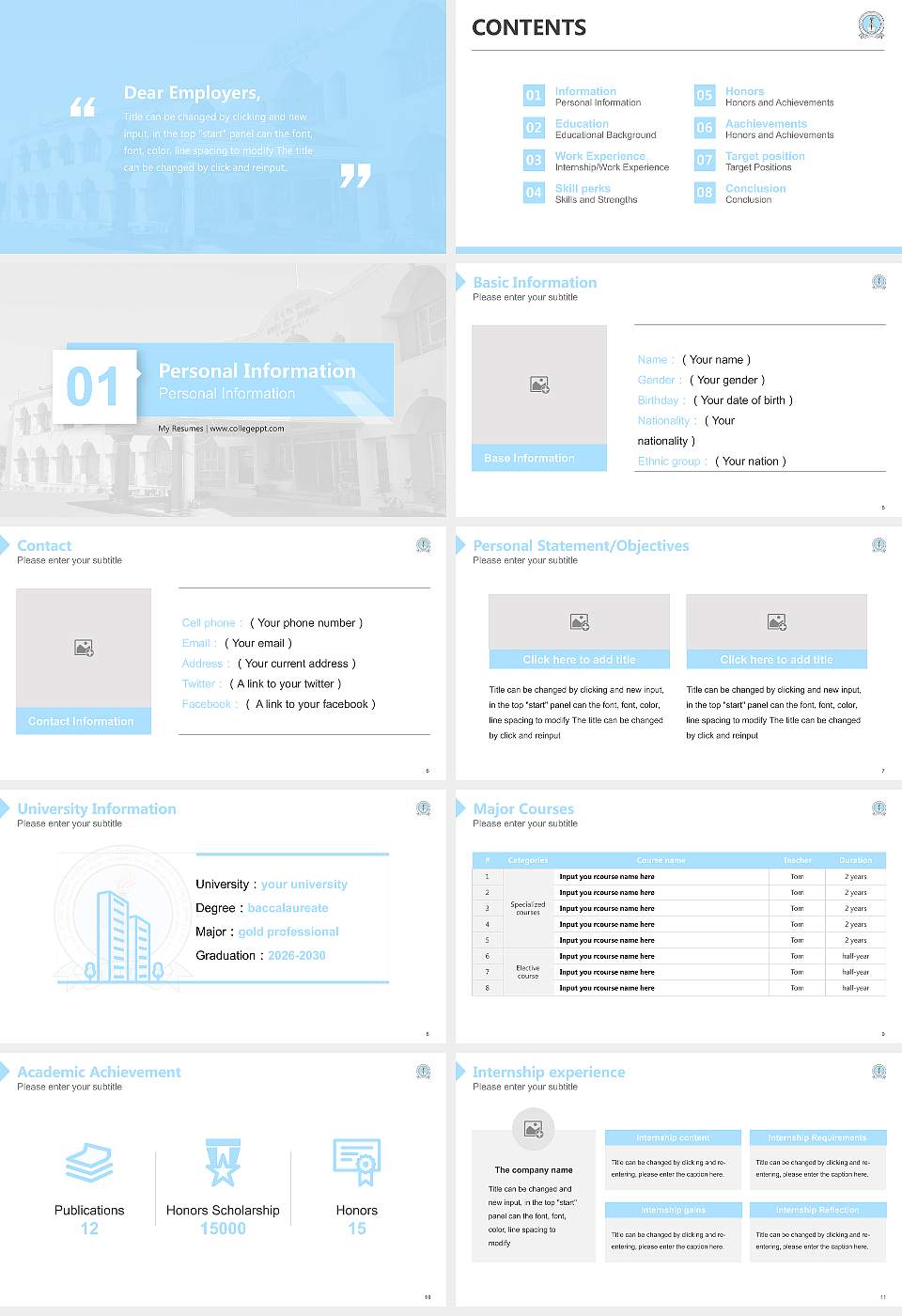 Dr. B.R. Ambedkar University of Social Sciences Resume PPT Template16:9 ratio PPT effect preview image2