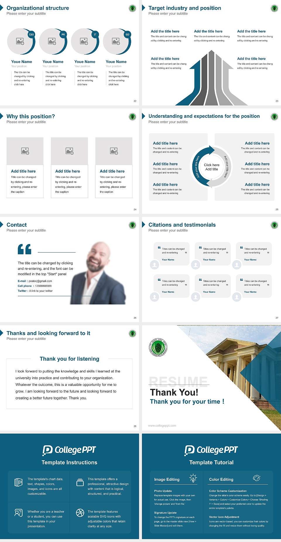 Forest Research Institute Resume PPT Template4:3 ratio PPT effect preview image4