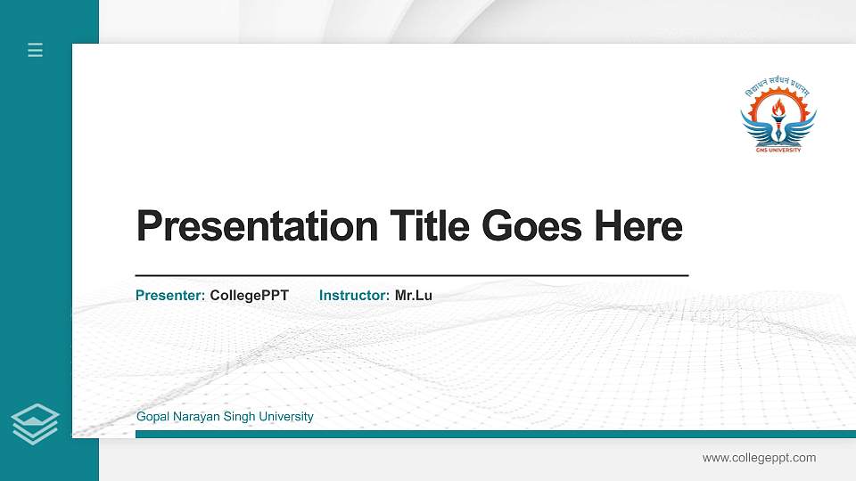 Gopal Narayan Singh University Thesis Proposal/Graduation Defense PPT Template16:9 ratio PPT effect preview image