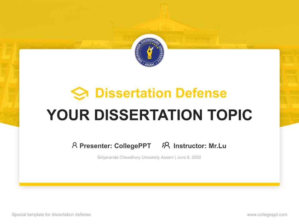 Girijananda Chowdhury University Assam Graduation Thesis Defense PPT Template4:3 ratio PPT effect preview image7
