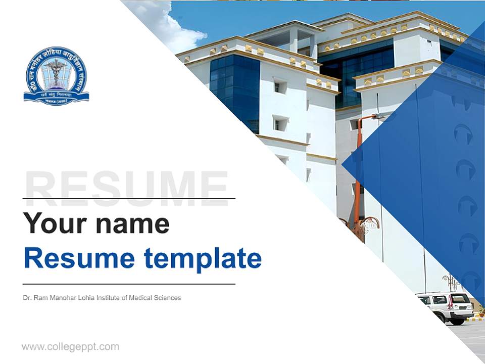 Dr. Ram Manohar Lohia Institute of Medical Sciences Resume PPT Template4:3 ratio PPT effect preview image5