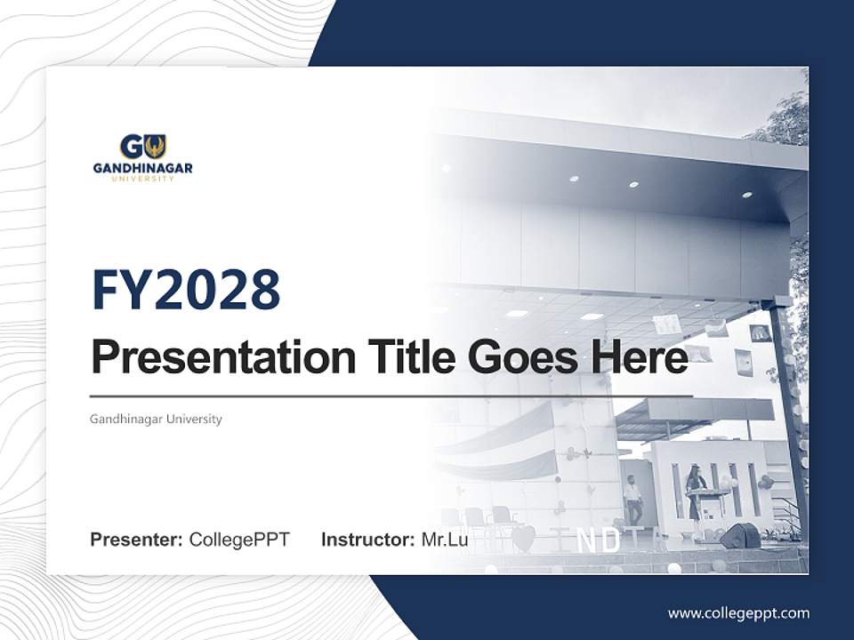 Gandhinagar University Academic Presentation/Research Findings Report PPT Template4:3 ratio PPT effect preview image5